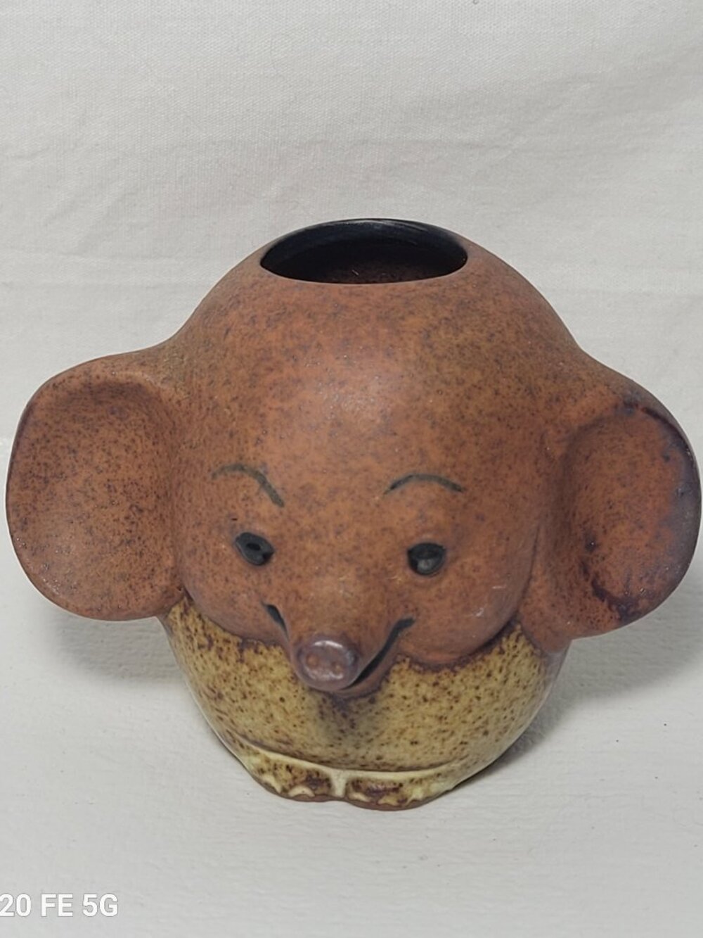 Vintage Mid-Century Stoneware Elephant Toothpick Holder - Made in Japan